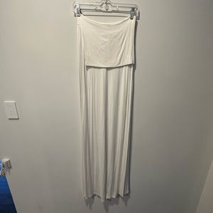 White Strapless Maxi Dress